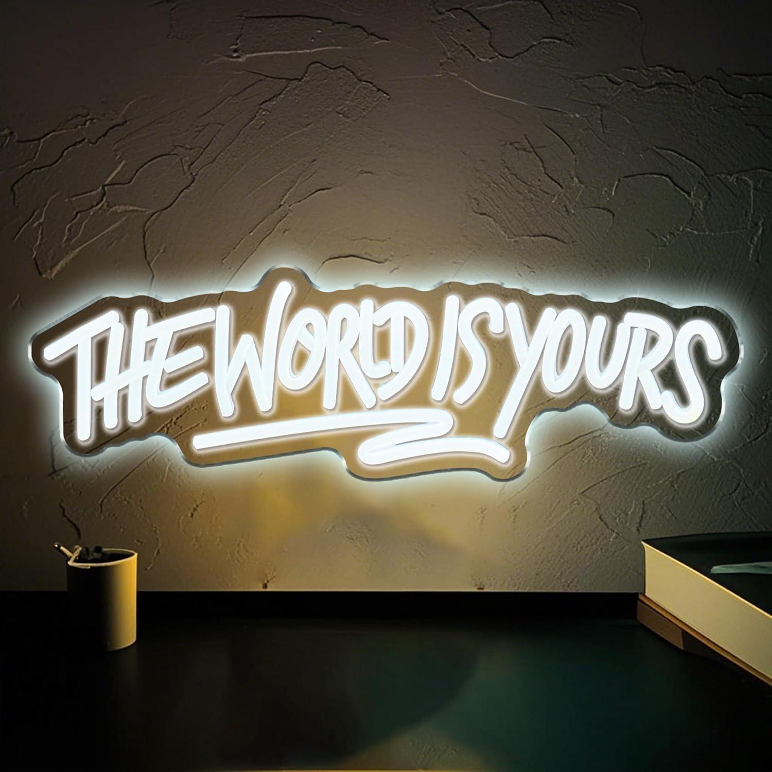 Led Lighting Wall Decor - The World is Yours Neon Sign