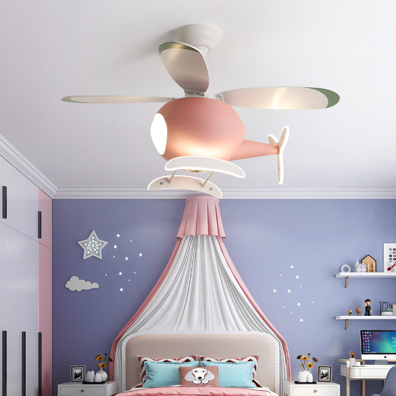 Led Lighting Decor - Modern Creative Cartoon Plane Fan Light
