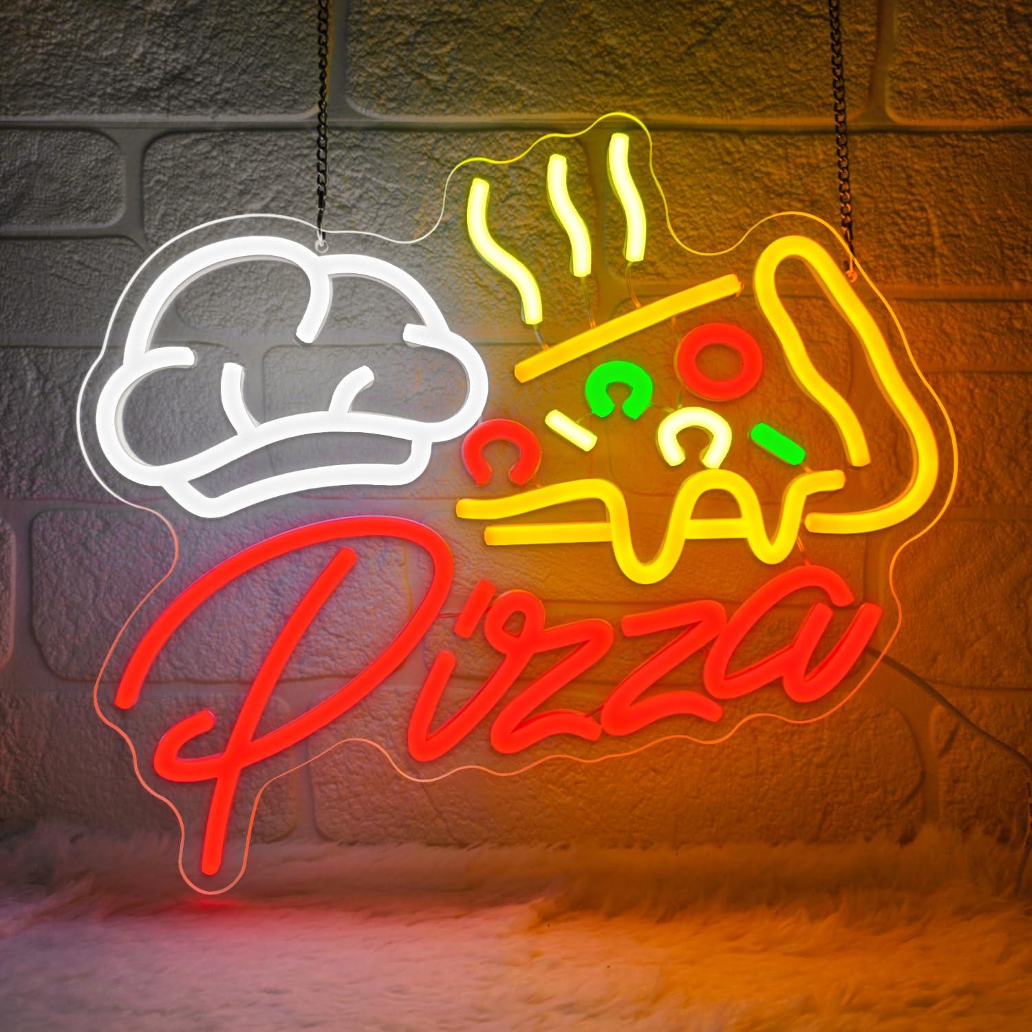 Led Lighting Wall Decor - Pizza Neon Sign Colorful Pizza LED