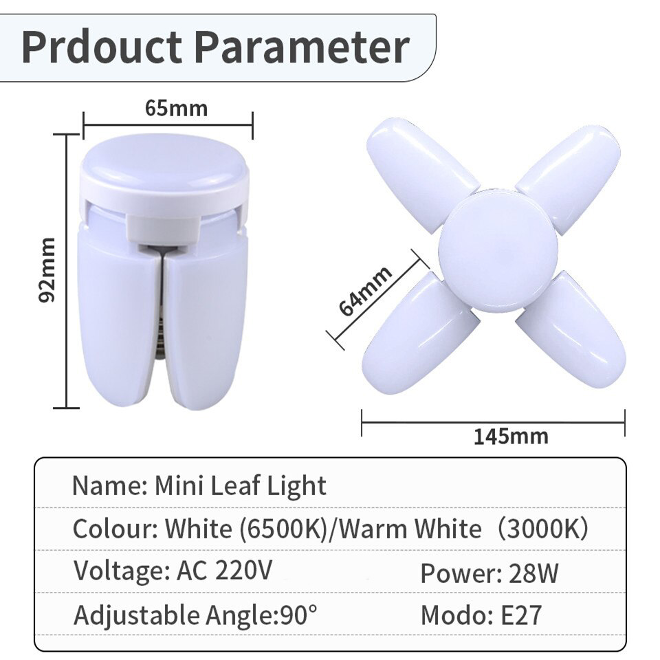 28W Fan Shape LED Bulb E27 LED - Garage Lighting Decor 评论和价格