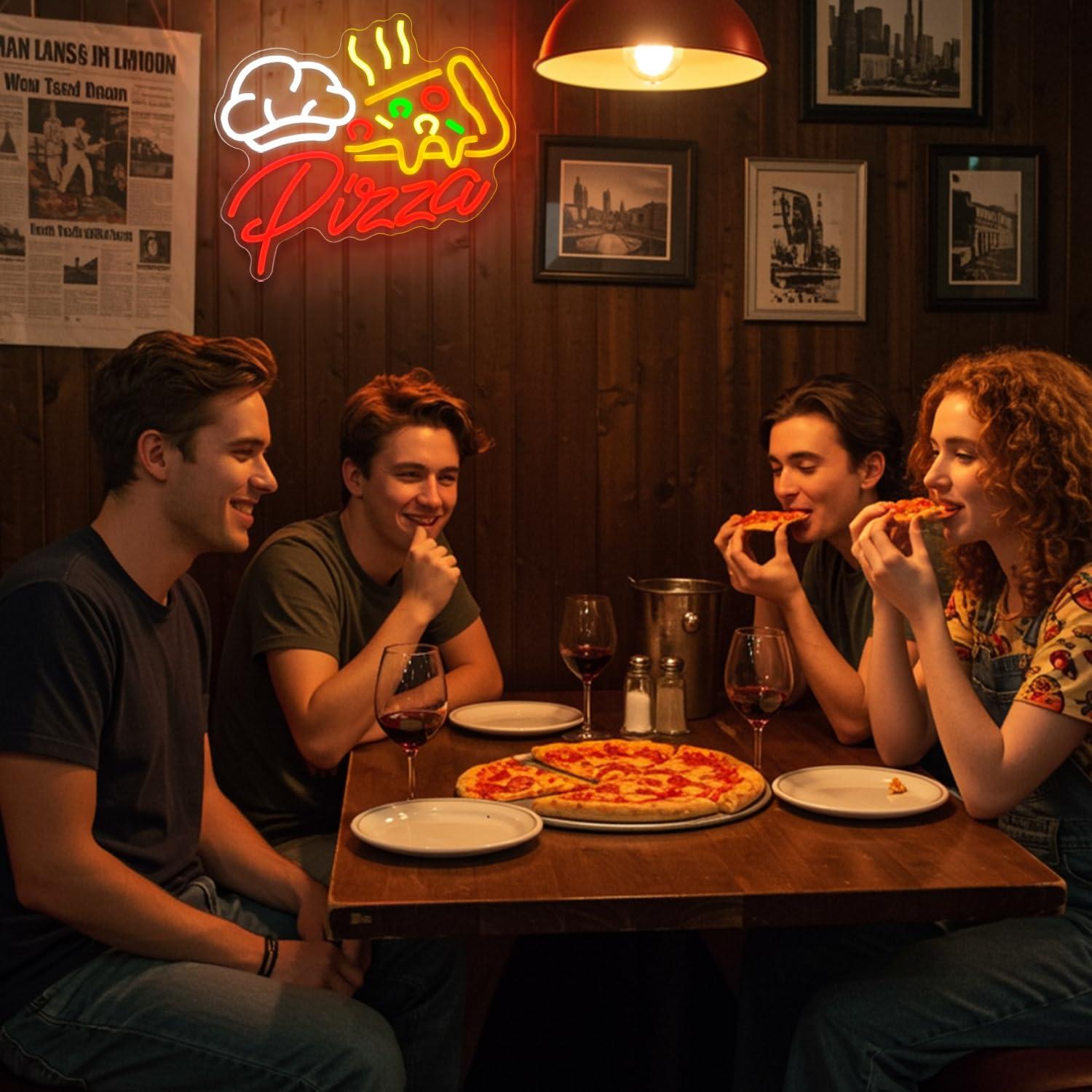 Pizza Neon Sign Colorful Pizza - Led Lighting Wall Decor 评论和价格